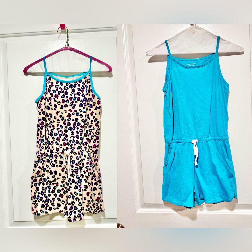 Set of 2, cotton, shorts romper. With front pockets. Size 12. Never worn
